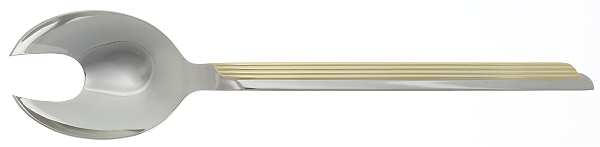 Stratos Gold (Stainless, Gold Accent) Solid Salad Serving Fork