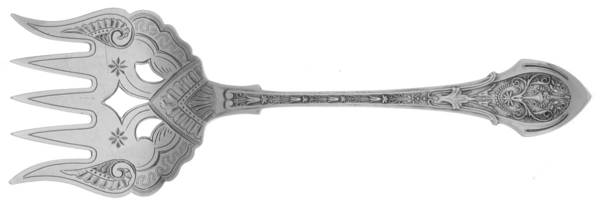Angelo (Sterling, 1875) Sardine Serving Fork Tined Large Bright Cut