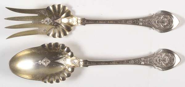 Angelo (Sterling, 1875) 2-Piece Salad Set, Bright Cut Solid Piece