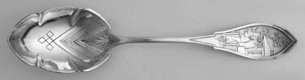 Celestial (Sterling, 1870) Large Bright Cut Jelly Spoon