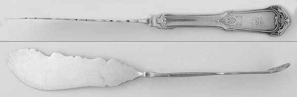 Humbolt (Sterling, 1880) Flat Twisted Handle Master Butter Knife