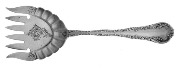 Louis XV (Sterling, 1880) Sardine Serving Fork Tined Large Bright Cut