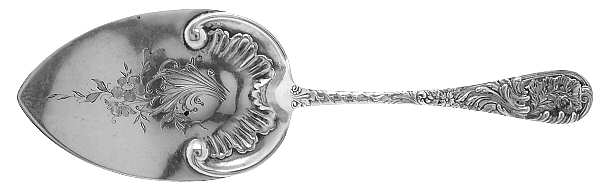 Louvre (Sterling, 1885) Large Solid Bright Cut Pie Knife