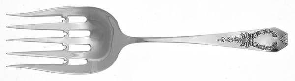 Madam Jumel (Sterling, 1908, Monograms) Small Solid Fish Serving Fork by Whiting Manf Co