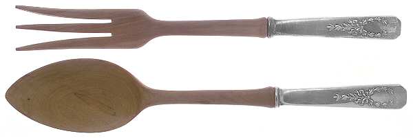 Madam Jumel (Sterling, 1908) Wooden Bowl 2-Piece Salad Set