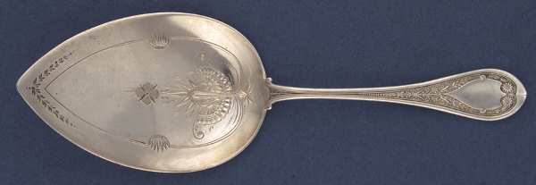 Marguerite (Sterling, 1880) Large Solid Bright Cut Pie Knife