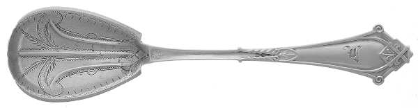 Viola ( Sterling, 1875) Bright Cut Bowl Sugar Spoon