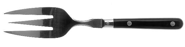 Mardi Gras-Black (Stainless) Medium Solid Cold Meat Serving Fork