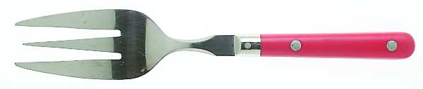 Mardi Gras-Red (Stainless) Medium Solid Cold Meat Serving Fork