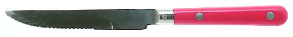 Mardi Gras-Red (Stainless) Individual Steak Knife Hollow Handle
