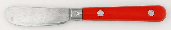 Mardi Gras-Red (Stainless) Butter Spreader Hollow Hdl-Paddle/Stainless Blade