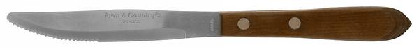 Town and Country-Brown-Walnut (Stainless) Individual Steak Knife Hollow Handle Serrate Blade