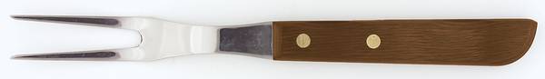 Town and Country-Brown-Walnut (Stainless) Small Steak Carving Fork with Stainless Prongs