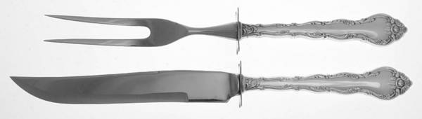 Abbey Rose (Silverplate, 1981) Small Stainless Blade 2-Piece Steak Carving Set