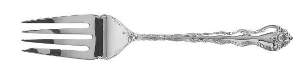 Abbey Rose (Silverplate, 1981) Medium Solid Cold Meat Serving Fork