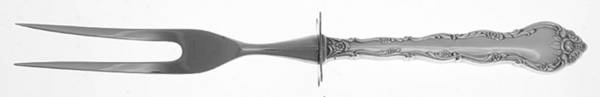 Abbey Rose (Silverplate, 1981) Small Steak Carving Fork with Stainless Prongs