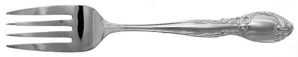 Amberly (Silverplate, 1985) Medium Solid Cold Meat Serving Fork by Wallace Silver