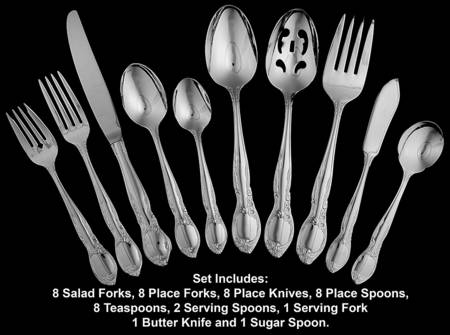 Amberly (Silverplate, 1985) 45 Piece Starter Set