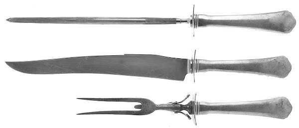 Antique (Sterling, 1926) Large 3-Piece Roast Carving Set w/ Stainless Blade
