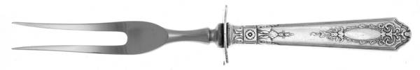 Astor (Silverplate, 1925, No Monograms) Small Steak Carving Fork with Stainless Prongs