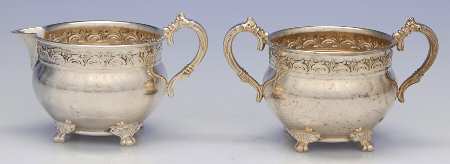 Avalon (Silverplate, Hollowware) Plated Mini Creamer and Open Sugar