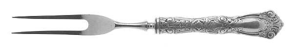 Berain (Sterling, 1907) Small Steak Carving Fork with Stainless Prongs