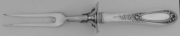 Blossom (Silverplate, 1909) Large Stainless-Prong Roast Carving Fork