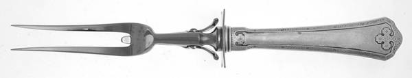 Carmel (Sterling, 1912) Lg Carving/Roast Fork-Stn Prong w/Sterling Guard