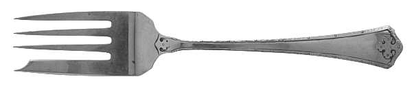 Carmel (Sterling, 1912) Medium Solid Cold Meat Serving Fork
