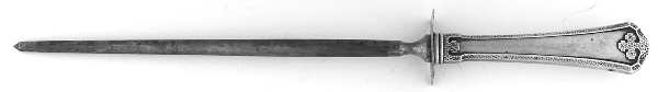 Carmel (Sterling, 1912) Large Knife Sharpener-Steel Rod w/Sterling Guard