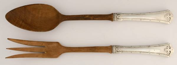 Carmel (Sterling, 1912) Wooden Bowl 2-Piece Salad Set