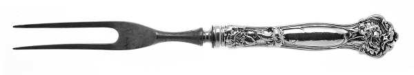Carnation (Sterling, 1909) Small Steak Carving Fork with Stainless Prongs