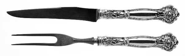 Carnation (Sterling, 1909) Small Stainless Blade 2-Piece Steak Carving Set