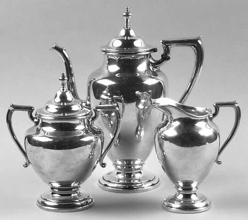 Coventry (Sterling, Hollowware) 3-Piece Coffee Set with Coffee Pot