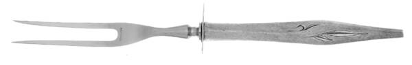 Dawn Mist (Sterling, Burnished, 1963) Lg Carving/Roast Fork-Stn Prong w/Sterling Guard