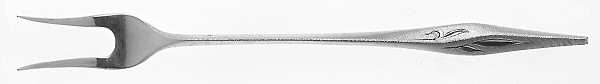 Dawn Mist (Sterling, Burnished, 1963) Short Handle Pickle/Olive Fork