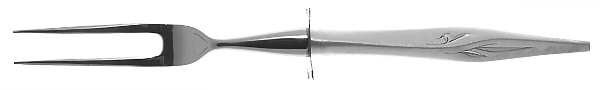 Dawn Mist (Sterling, Burnished, 1963) Small Steak Carving Fork with Stainless Prongs