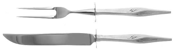 Dawn Mist (Sterling, Burnished, 1963) Small Stainless Blade 2-Piece Steak Carving Set