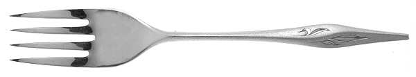 Dawn Mist (Sterling, Burnished, 1963) Large Solid Cold Meat Serving Fork