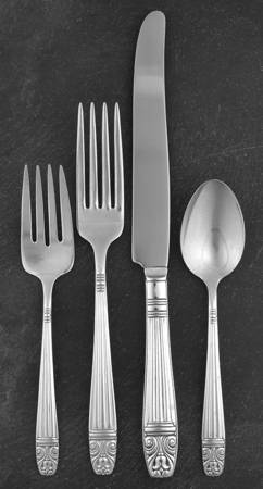 Danish Queen (Sears-Roebuck, Silverplate, 1944) 4 Piece Place Setting