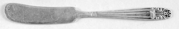 Danish Queen (Sears-Roebuck, Silverplate, 1944) Flat Handle Butter Spreader by Wallace Silver