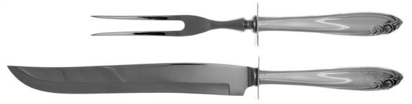 Debutante (Sterling, 1960) (2 Pc)Carving Set-Lg Stnbl/Roast w/Sterling Guard