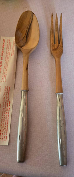 Discovery (Sterling, 1957) Wooden Bowl 2-Piece Salad Set