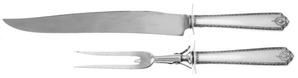 Dorothy Q (Silverplate, 1931) Large 2-Piece Roast Carving Set w/Stainless Blade