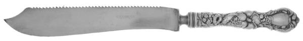 Floral (Silverplate, 1902) Bread Knife with Silverplate Blade