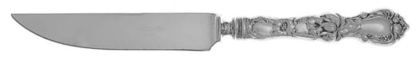 Floral (Silverplate, 1902) Steak Knife Individual Hollow, No Serrate HC