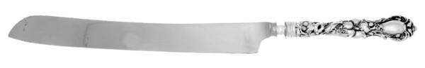 Floral (Silverplate, 1902) Wedding Cake Knife with Stainless Blade HC