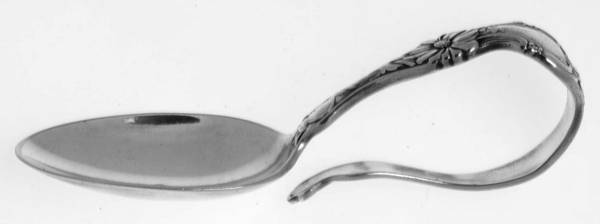 Floral (Silverplate, 1902, Monograms) Curved Handle Baby Spoon