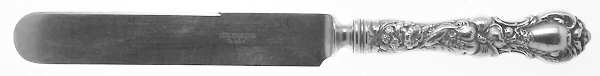 Floral (Silverplate, 1902, Monograms) Old French Hollow Knife with Bolster