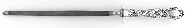 Floral (Silverplate, 1902) Small Steel Rod Sharpener Knife